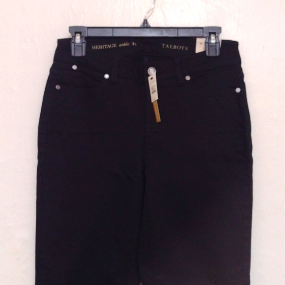 Talbots Black Heritage Straight Leg Slim Ankle Jeans Size 4L NWT Inseam 32" - Picture 7 of 13